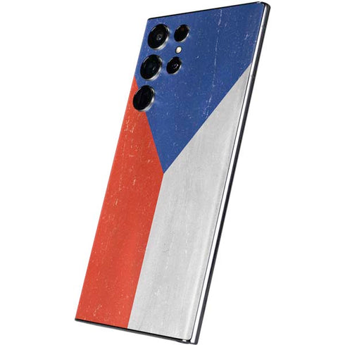 Czech Republic Flag Distressed Galaxy S22 Ultra Skin